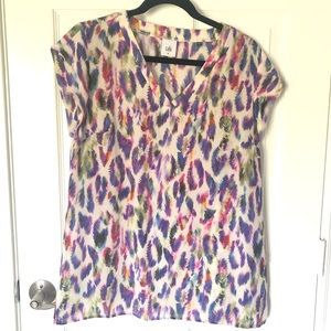 CAbi Clothing Lead Print Flutter Sleeve Blouse